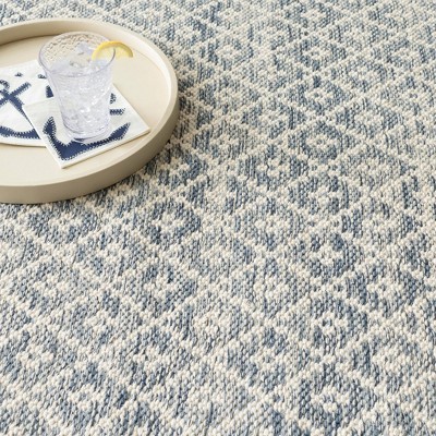 Diamond Blue Handwoven Cotton 2' x 3' Rug