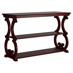 Ravenswood Carved Detail Console Table - Rich Ruby - Inspire Q, Rich Red