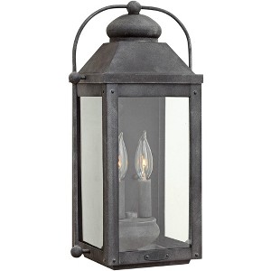 Hinkley Anchorage 9 1/4"W Aged Zinc Two Candle Outdoor Wall Light - 1 of 1