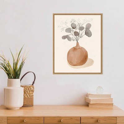 16" x 20" Maple Framed Botanic-Inspired Canvas Wall Art