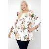 Slickblue Floral Print Plus Size Tunic, Bubble Sleeve Blouse, Stylish for Everyday Wear, Size & Color Options - 2 of 3
