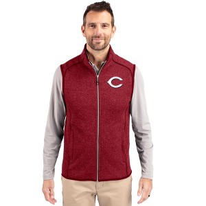 Cincinnati Reds Cutter & Buck Mainsail Sweater-Knit Mens Full Zip Vest - 1 of 1
