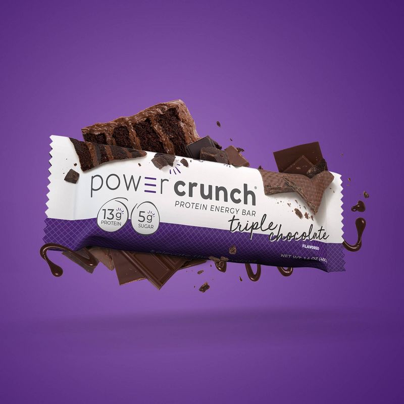 Power Crunch Wafer 13g Protein Energy Bar - Triple Chocolate - 5pk, 4 of 8