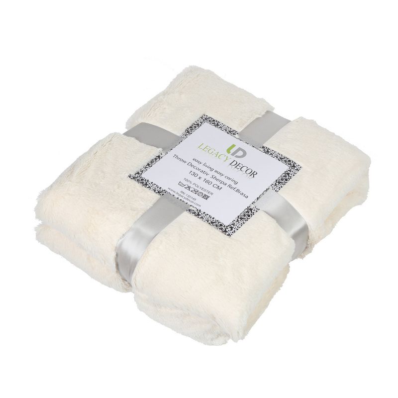 Legacy Decor Luxurious Soft Velour Fleece Throw with Ultra Soft Faux Fur on Backside, 3 of 4