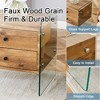 PAGED Modern Nightstand Storage Bedside Table Double-Drawer Side Table with MDF Tabletop and Tempered Glass Legs for Bedroom - 4 of 4