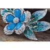 Anna-Kaci Womens Silver Blue Green Crystal Rhinestones Tropical Hawaiian Flower Brooch Pin - Multicolor - 4 of 4