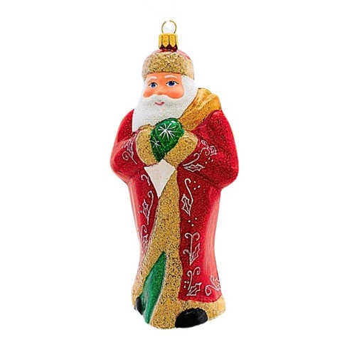 Metzler Bros. 6.0 Inch Glittered Santa Carrying Gifts Tree Ornaments - image 1 of 3