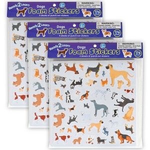 READY 2 LEARN™ Foam Stickers - Dogs -176 Per Pack - 3 Packs - 1 of 4