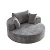 NicBex Couches for Living Room 55''L Chenille Single Swivel Sofa Chair Fluffy Modern Sleeper 360 Degree Swivel Chair with 3 Throw Pillows - 3 of 4