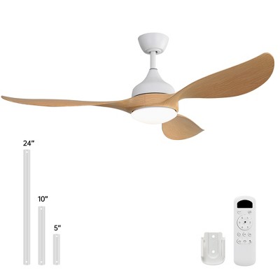 56'' Low Profile Ceiling Fan with Light and Remote Control 3CCT, Dimmable LED, Quiet Reversible Motor, Modern Ceiling Fan for Bedroom Indoor/Outdoor