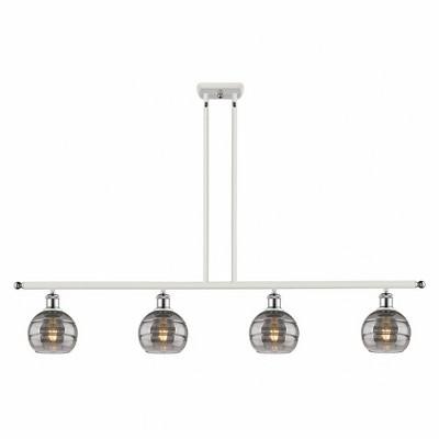 Rochester - 4 Light Stem Hung Island In Industrial Style-8.38 Inches Tall and 48 Inches Wide