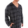 ADR Men's Sleep Shirt, Soft Plush Fleece Men's Nightshirt, Warm Long Henley One Piece Pajama - 3 of 4