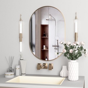 Oval Bathroom Mirror for Over Sink, Modern Wall Mounted Vanity Mirror, Decorative Bathroom Wall Decor - 1 of 4