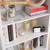 6-Tier Tall Rustic Bookshelf with Adjustable Shelves & Drawers 72" Large Modern Bookcase for Living Room Bedroom Office Library, White - 4 of 4