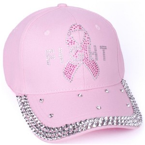 Women's Breast Cancer Awareness Crystal Bling Baseball Cap - 1 of 4