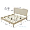 Wooden Platform Bed Frame With Rattan Headboard Queen,King,California King Sizes Sturdy Bed Frame To Choose From-Cuddlewood - 4 of 4