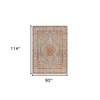 Orange Light Blue And Beige Oriental Area Rug - 3 of 4