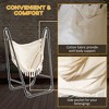 Sapphtopaz Porch Swing Hanging Hammock Chair with Stand Outdoor Swing Seat with Side Pocket for Patio, Indoor, Garden, Backyard - 3 of 4