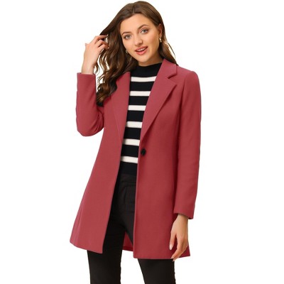 INSPIRE CHIC Women's Regular Fit Notched Lapel Long Sleeve Buttoned Classic Coat