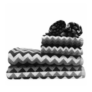 Espalma 6-Piece Zig Zag  100% Cotton Bath Towel Set - 1 of 3