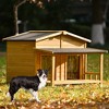 Bella Depot 47.2" Large Wooden Dog House Outdoor, Cabin Style, With Porch, 2 Doors - 2 of 4