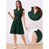 INSPIRE CHIC Women's V Neck Wear to Work Sleeveless Flare Knee Length Dresses - 2 of 4