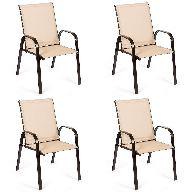 Tangkula 4-Piece Patio Chairs Camping Garden Chairs with Armrest & Backrest, 1 of 9
