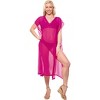 HAPPY BAY Women's Loose Beach Dress Cover Up Summer Holiday Beachwear Long Bathing Suit Bikini Wraps Small-Medium Pink Solid - 4 of 4