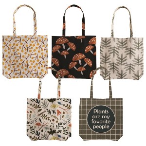 Set of 25 Cotton Tote Bags – Garden Inspired Design by Manual Woodworkers and Weavers - 1 of 3