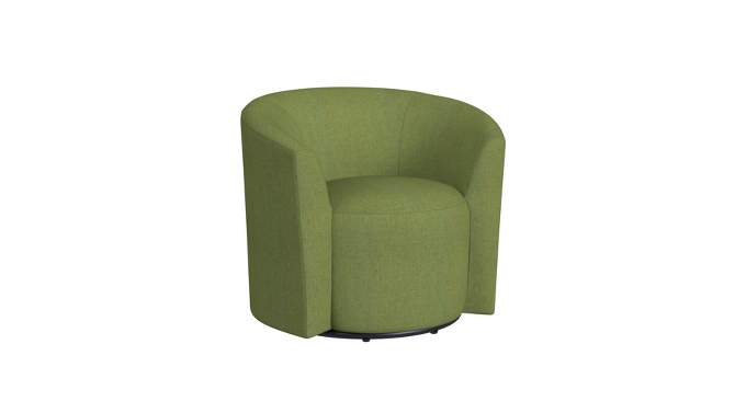 Upholstered Barrel Back Swivel Chair Olive Green Woven - HomePop, 2 of 10, play video