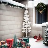 vidaXL Slim Artificial Half Christmas Tree with Stand White 7 ft - 2 of 4