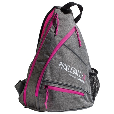 Franklin Sports Pickleball-X Elite Performance Official Sling Bag of the US OPEN - Gray/Pink