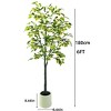 6FT Artificial Lemon Tree, Potted Faux Lemon Tree With Realistic Leaves and Fruits, White Planter Artificial Tree for Home Office Living Room - 2 of 4