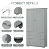TIRAMISUBEST Wide Bathroom Storage Cabinet, Freestanding Storage Cabinet with Two Drawers and Adjustable Shelf, MDF Board with Painted - 4 of 4