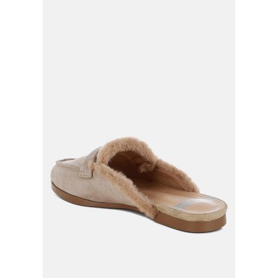Женские сабо Rag & Co Bosnia Suede & Faux Fur Slip On Mules — фото 3