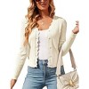 Coolmee Women's Cropped Cardigan Knit ShrugsTops V Neck Button Down Sweaters - 2 of 4