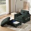 Merax Multifunctional Chenille Single Sofa with Storage Ottoman and Cushioned Armrest Pillows - 2 of 4