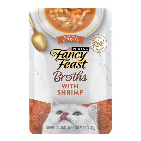Fancy Feast Broths Lickable Seafood Bisque with Shrimp Wet Cat Food - 1.4oz - image 1 of 4