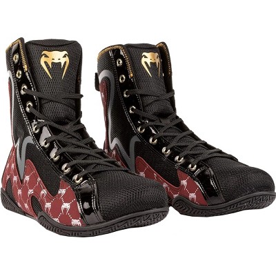 Venum Elite Evo Monogram Boxing Shoes - Black/Burgundy