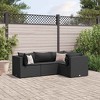 vidaXL Patio Lounge Set with Cushions Sectional Sofa Garden Backyard Poly Rattan - Black 3x corner + middle - 2 of 4