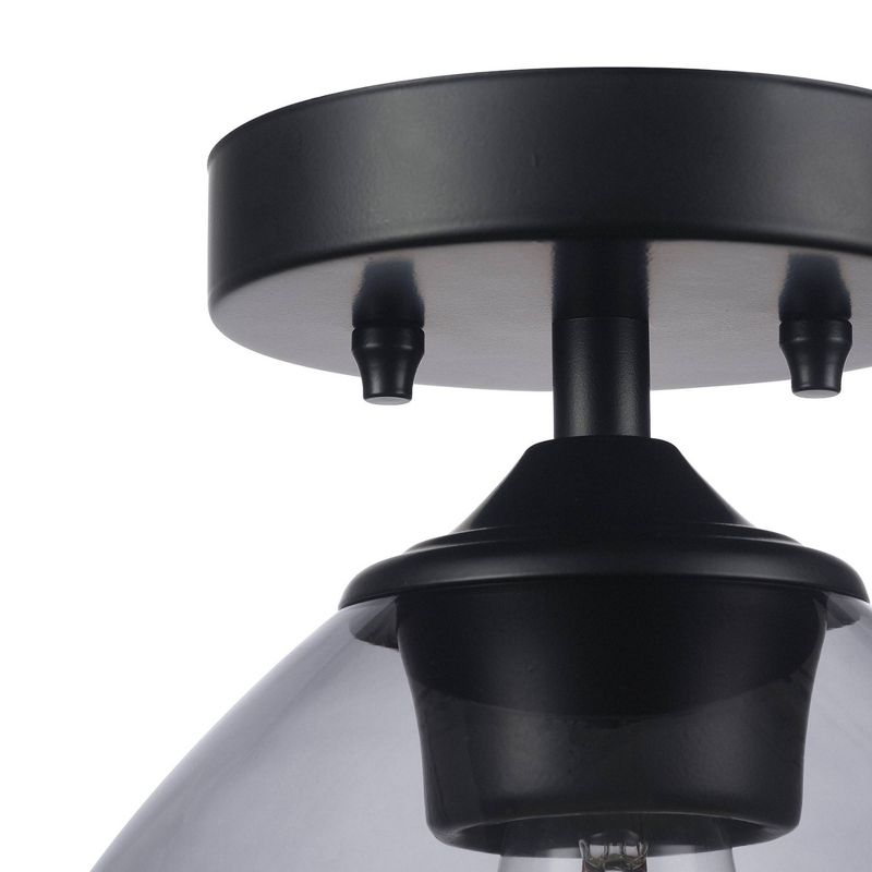 Harrow 1-Light Semi-Flush Mount Ceiling Lighting with Smoked Glass Shade - Globe Electric, 6 of 11
