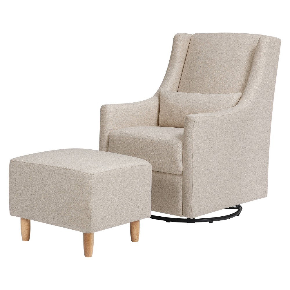 Photos - Rocking Chair Babyletto Toco Swivel Glider and Ottoman - Performance Beach Eco-Weave