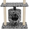 vidaXL Cat Tree Grey with paw prints - 4 of 4
