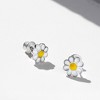 Girl's Delightful Daisy Screw Back Sterling Silver Earrings - In Season Jewelry - 4 of 4