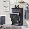 Tilt Out Laundry Hamper Cabinet, Farmhouse Laundry Storage Cabinet with Drawers, Hidden Trash Can Cabinet or Laundry Cabinet for Bathroom, Kitchen - 2 of 4