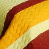 Slickblue Quilt Set Full/Queen with 2 Shams, Pre-Washed Reversible Bedding, Horizontal Stripes, 10 Colors, 3 Piece - 3 of 4