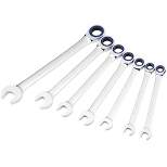 Powerbuilt 7 Piece SAE 100 Tooth Ratcheting Wrench Set