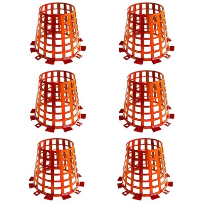 Plant Knight Tree Trunk Guard Protector with 6 Inch Plastic Expandable Wrap Fence Cage Ventilation and Clip for Garden Protection, 6 Pack (Orange)
