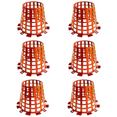 Plant Knight Tree Trunk Guard Protector with 6 Inch Plastic Expandable Wrap Fence Cage Ventilation and Clip for Garden Protection, 6 Pack (Orange)