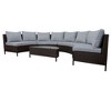 Sapphtopaz 5-Piece PE Rattan Outdoor Sofa Set, Modular 2-Seater with Half-Moon Glass Table, Outdoor Sectional Furniture Set, Modular Patio Sofa - 4 of 4